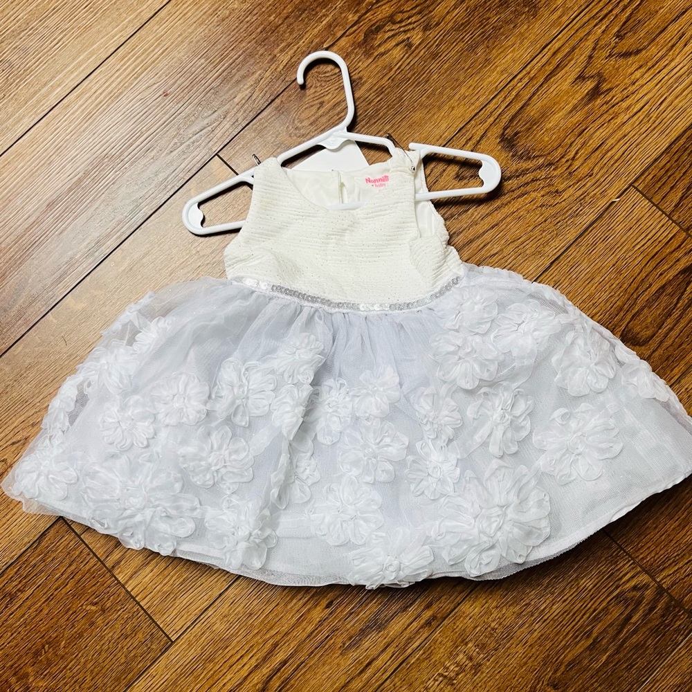 Elegant White Floral Kids Dress